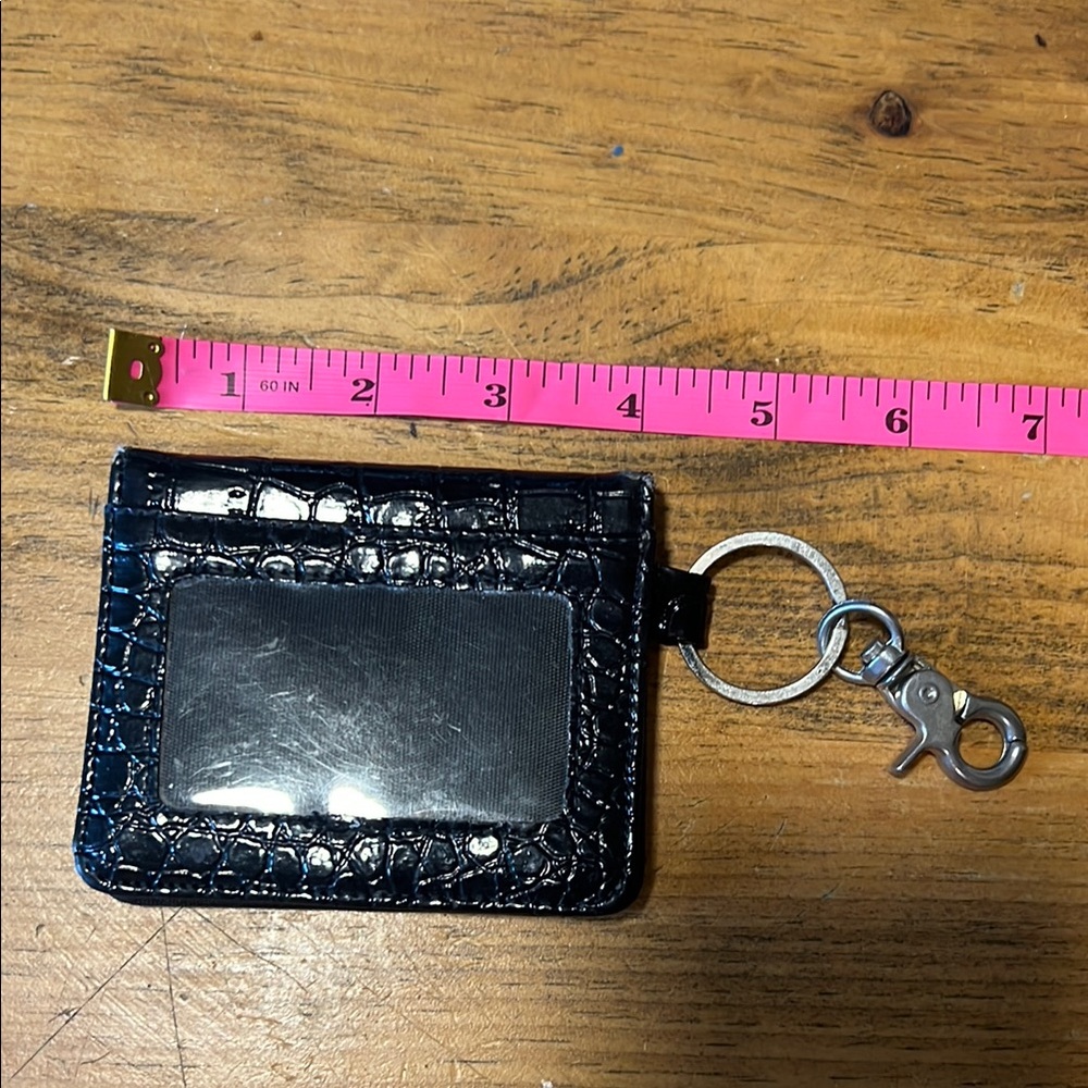 Blue Crocodile Pattern Keychain Wallet